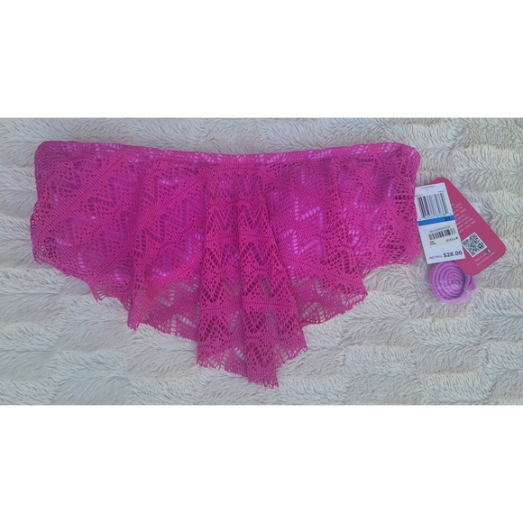 NEW Hula Honey Crochet Flounce Bandeau Bikini Top - Picture 3 of 16